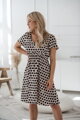 Těhotenské, kojící šaty Lovely Dress Beige with Dots