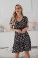Těhotenské, kojící šaty Lovely Dress Black with Roses SS