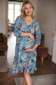 Těhotenské šaty na kojení Lovely Dress, Blue with flowers
