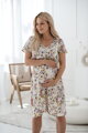 Těhotenské, kojící šaty Lovely Dress Cream with Flowers SS