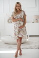 Těhotenské, kojící šaty Lovely Dress Cream with Flowers SS