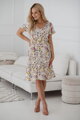 Těhotenské, kojící šaty Lovely Dress Cream with Flowers