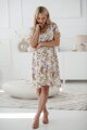 Těhotenské, kojící šaty Lovely Dress Cream with Flowers SS