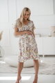Těhotenské, kojící šaty Lovely Dress Cream with Flowers