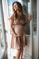 Těhotenské, kojící šaty Lovely Dress Light Beige SS