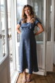 Těhotenské, kojící šaty Lovely Dress Long Navy