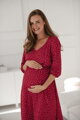 Těhotenské šaty na kojení Lovely Dress, Red with Dots