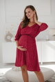 Těhotenské šaty na kojení Lovely Dress, Red with Dots