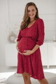 Těhotenské šaty na kojení Lovely Dress, Red with Dots