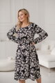 Těhotenské, kojící šaty, dl.rukáv, Lovely Midi Dress Black print