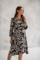 Těhotenské, kojící šaty, dl.rukáv, Lovely Midi Dress Black print