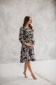 Těhotenské, kojící šaty, dl.rukáv, Lovely Midi Dress Black print