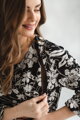 Těhotenské, kojící šaty, dl.rukáv, Lovely Midi Dress Black print