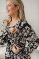 Těhotenské, kojící šaty, dl.rukáv, Lovely Midi Dress Black print