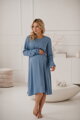 Těhotenské, kojící šaty, dl.rukáv, Lovely Midi Dress Blue