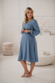 Těhotenské, kojící šaty, dl.rukáv, Lovely Midi Dress Blue