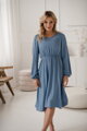 Těhotenské, kojící šaty, dl.rukáv, Lovely Midi Dress Blue