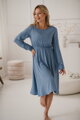 Těhotenské, kojící šaty, dl.rukáv, Lovely Midi Dress Blue