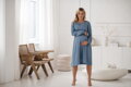 Těhotenské, kojící šaty, dl.rukáv, Lovely Midi Dress Blue