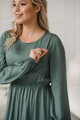 Těhotenské, kojící šaty, dl.rukáv, Lovely Midi Dress Mint