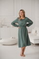 Těhotenské, kojící šaty, dl.rukáv, Lovely Midi Dress Mint