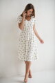 Těhotenské, kojící šaty Lovely Midi Dress White with Lemons SS