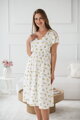 Těhotenské, kojící šaty Lovely Midi Dress White with Lemons SS