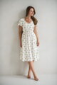 Těhotenské, kojící šaty Lovely Midi Dress White with Lemons SS