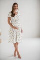 Těhotenské, kojící šaty Lovely Midi Dress White with Lemons SS