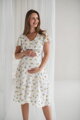 Těhotenské, kojící šaty Lovely Midi Dress White with Lemons SS