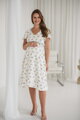 Těhotenské, kojící šaty Lovely Midi Dress White with Lemons SS