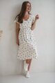 Těhotenské, kojící šaty Lovely Midi Dress White with Lemons SS