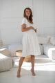 Těhotenské, kojící šaty Lovely Midi Dress Cream White SS