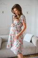 Těhotenské, kojící šaty Lovely Midi Dress Fruit Print SS