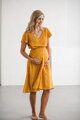 Těhotenské, kojící šaty Lovely Midi Dress Mustard SS
