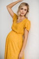 Těhotenské, kojící šaty Lovely Midi Dress Mustard SS