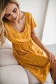 Těhotenské, kojící šaty Lovely Midi Dress Mustard SS