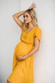 Těhotenské, kojící šaty Lovely Midi Dress Mustard SS