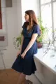 Těhotenské, kojící šaty Lovely Midi Dress Navy SS
