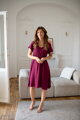 Těhotenské, kojící šaty Lovely Midi Dress Raspberry SS