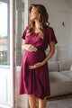 Těhotenské, kojící šaty Lovely Midi Dress Raspberry SS