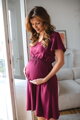 Těhotenské, kojící šaty Lovely Midi Dress Raspberry SS