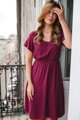 Těhotenské, kojící šaty Lovely Midi Dress Raspberry SS
