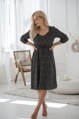 Těhotenské, kojící šaty, 3/4 rukáv, Lovely Midi Dress Black with Dots