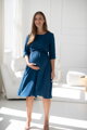 Těhotenské, kojící šaty, 3/4 rukáv, Lovely Midi Dress Poseidon
