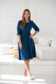 Těhotenské, kojící šaty, 3/4 rukáv, Lovely Midi Dress Poseidon