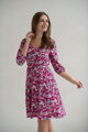 Těhotenské šaty ke kojení, 3/4 rukáv, Lovely Dress Pink Flowers