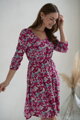 Těhotenské šaty ke kojení, 3/4 rukáv, Lovely Dress Pink Flowers