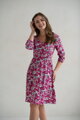 Těhotenské šaty ke kojení, 3/4 rukáv, Lovely Dress Pink Flowers