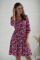 Těhotenské šaty ke kojení, 3/4 rukáv, Lovely Dress Pink Flowers
